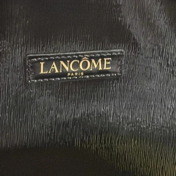 Lancome Paris Womens Black Color Patent Vegan Leather Zip Around Bag - Picture 5 of 10
